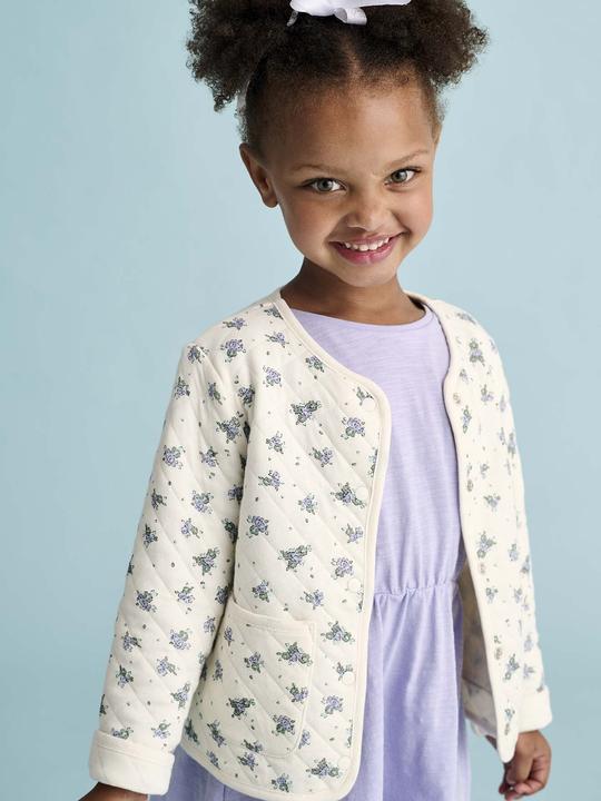 Produktbild Vertbaudet Mädchen-Set: Geblümte Jacke mit Steppnähten & Kleid (98)