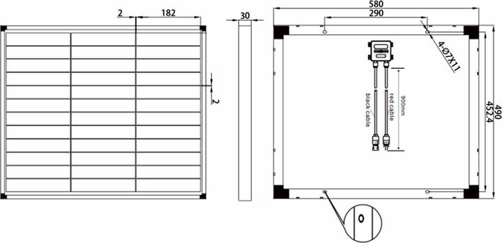 Produktbild Enjoy solar Monokristallines Solarmodul 50W/12V (50 W, 3.70 kg)