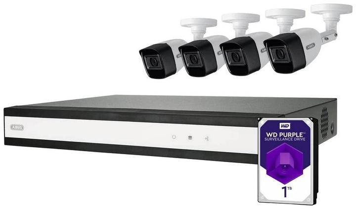 Productafbeelding Abus Complete set met hybride videorecorder en 4 analoge minibuiscamera's (2560 x 1944 pixels, 1920 x 1080 Pixels)