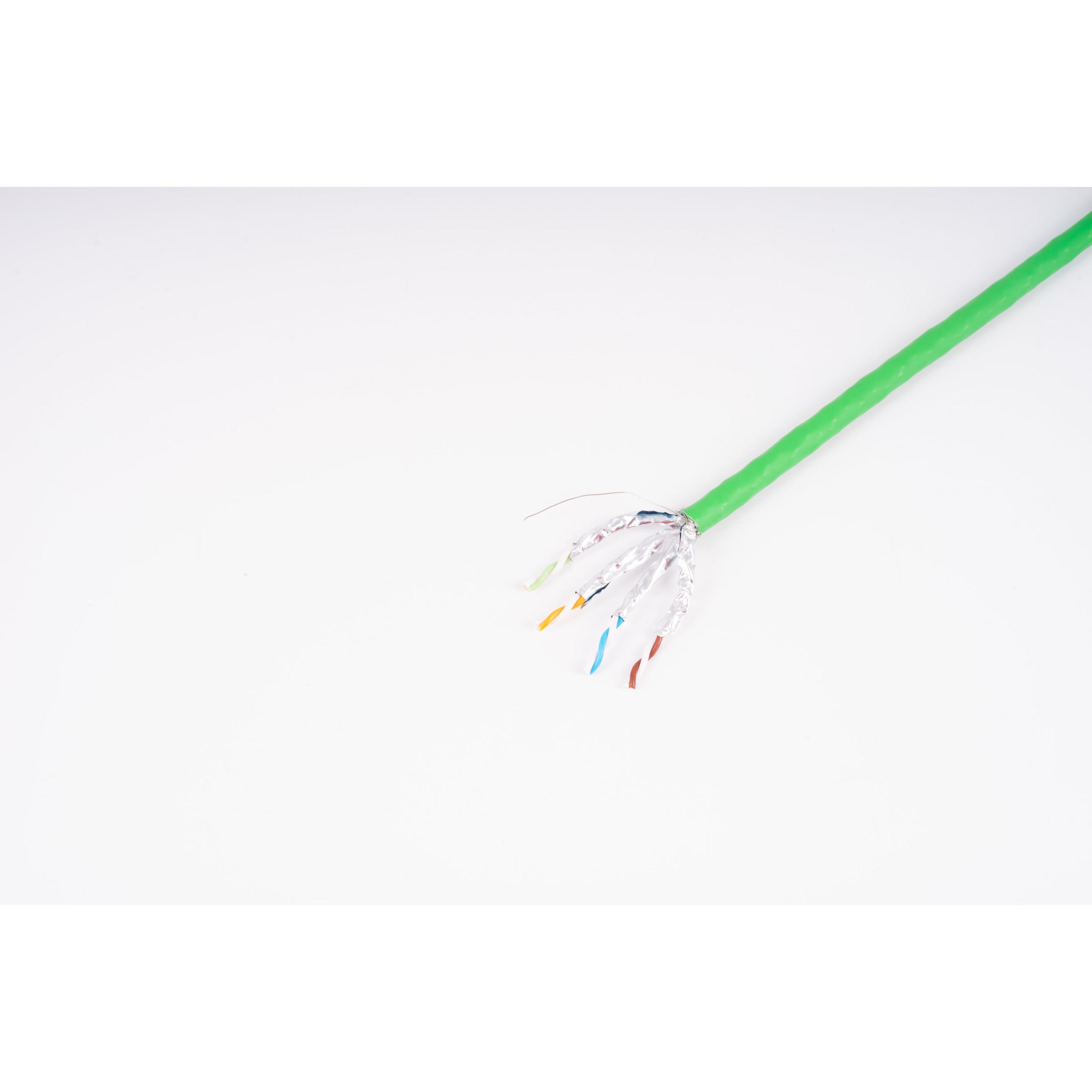 Shiverpeaks -BASIC-S--Verlegekabel, cat. 8.2, S/FTP, GHMT Zertifizierung, grün, 100,0m (S/FTP, CAT8.2, 100 m), Netzwerkk...