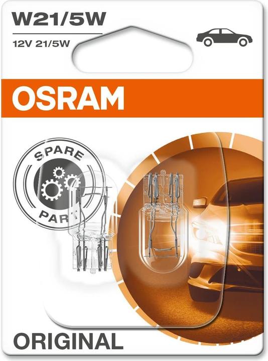 Osram Original Signallampe W21/5W, 12V, Doppelblister (W21/5W)
