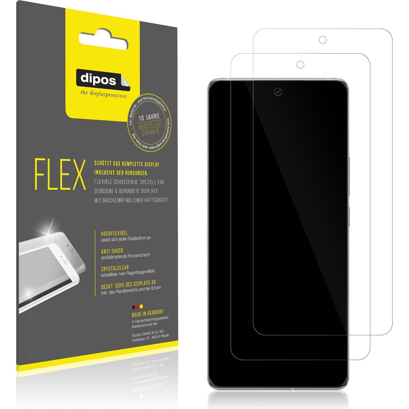 Dipos Displayschutzfolie Full-Cover 3D (2 Stück, Vivo iQOO 12 Pro), Smartphone Schutzfolie, Transparent