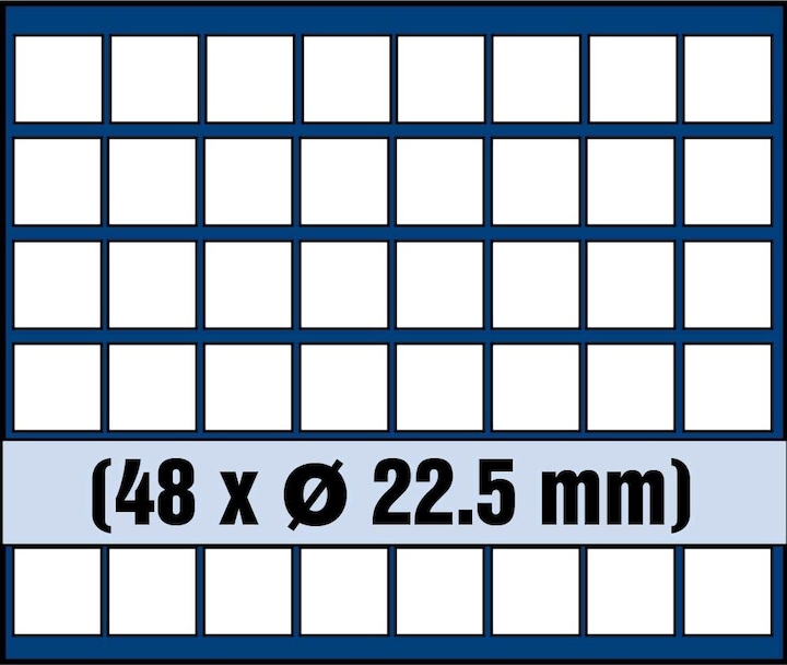 Safe Tableau für 48 Münzen bis 22,5 mm Ø