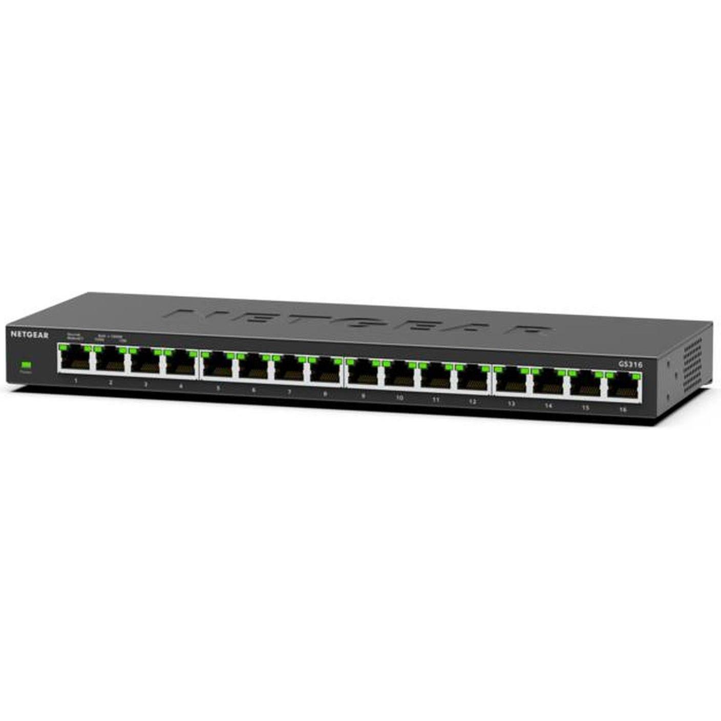 Netgear GS316v3 (16 Ports), Netzwerk Switch, Schwarz
