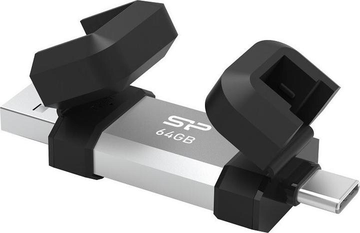 Produktbild Silicon Power 64 GB, USB TYPE-A and TYPE-C FLASH DRIVE, MOBILE C51, Silver (64 GB, USB-A, USB-C)