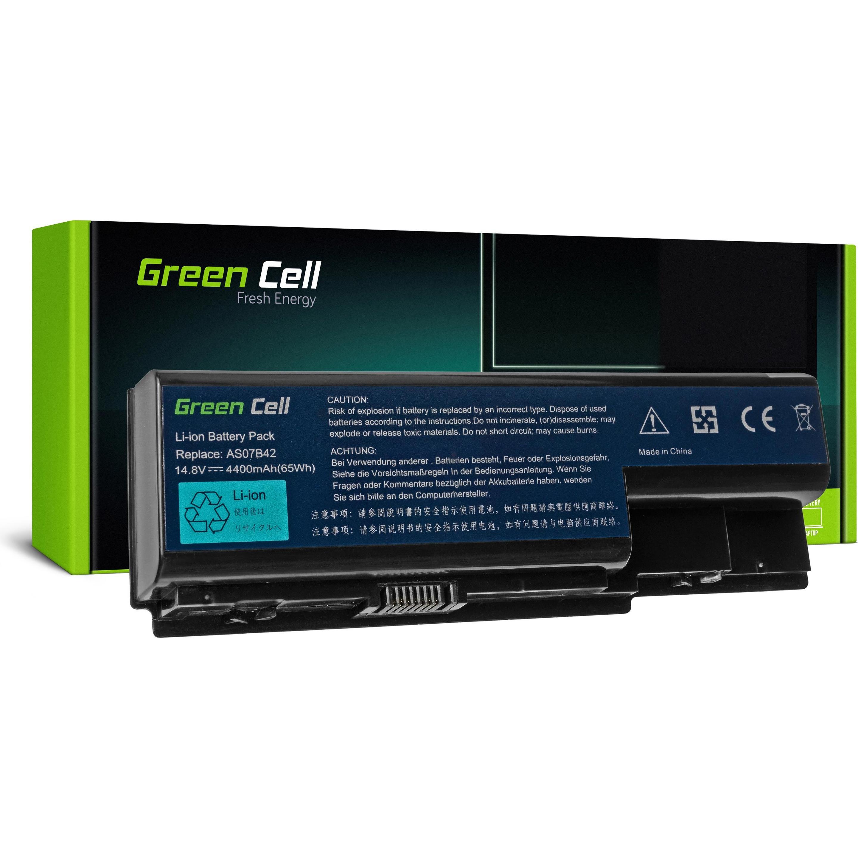 GreenCell AC05 Notebook-Ersatzteil Akku (8 Zellen, 4400 mAh), Notebook Akku, Schwarz