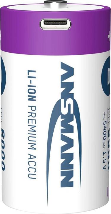 Image du produit Ansmann LR20 Pile USB-C Mono (D) Li-Ion 6000 mAh 1.5 V 2 pcs. (2 pcs, D, 6000 mAh)