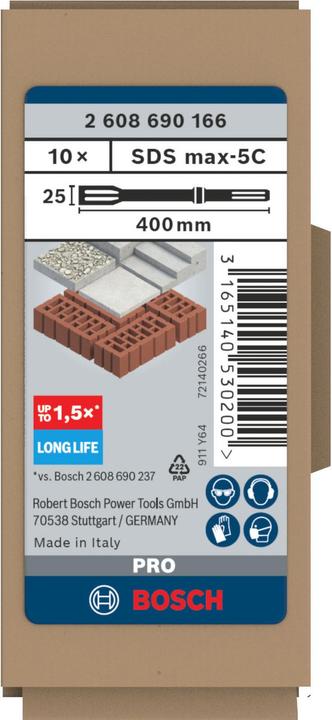 Actual product image Bosch Professional Zubehör PRO SDS max-5C flat chisel set, 25 x 400 mm (25 mm)