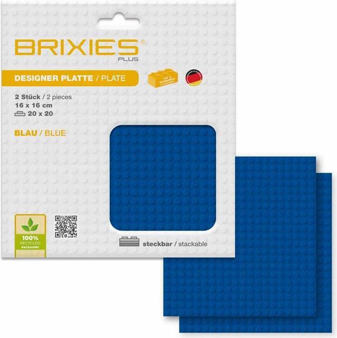 Produktbild Brixies Bauplatte 20x20 Basic Doppelpack blau