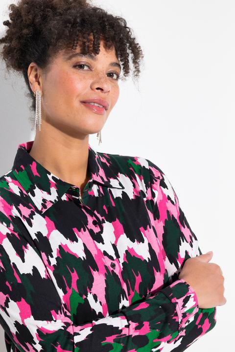 Produktbild Miamoda Jerseybluse, A-Linie, Muster, Langarm (48)