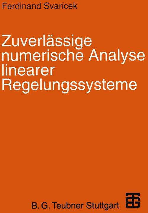 Produktbild Zuverlässige numerische Analyse linearer Regelungssysteme (Deutsch, 1995)
