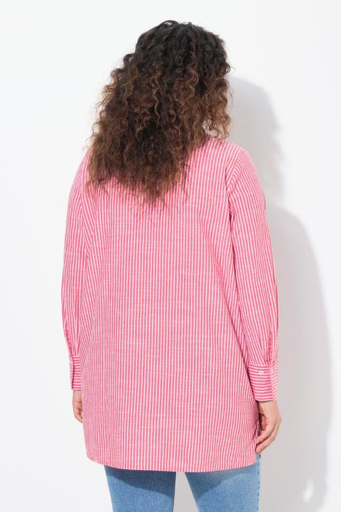 Produktbild Ulla Popken Longbluse, Streifen, A-Linie, Hemdkragen, Langarm (50, 52)