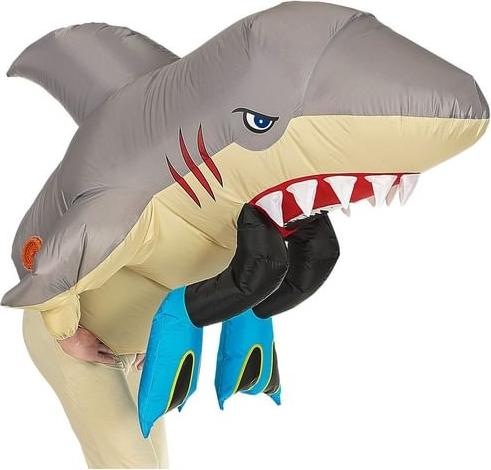 Produktbild Widmann HAIATTACKE (riesiges aufblasbaren Kostüm mit integriertem Gebläse), One Size Fits Most Adult (One Size)