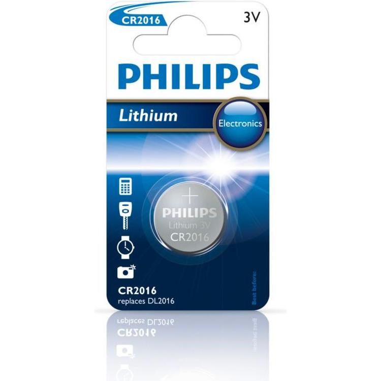 Philips Akku CR2016/01B (1 Stk., CR2016), Batterien + Akkus
