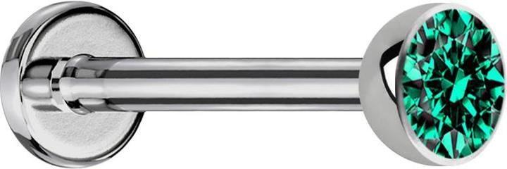 Produktbild Star Piercing Micro Labret silber mit Halbkugel Kristall türkis (Titan G23, ohne Messing)