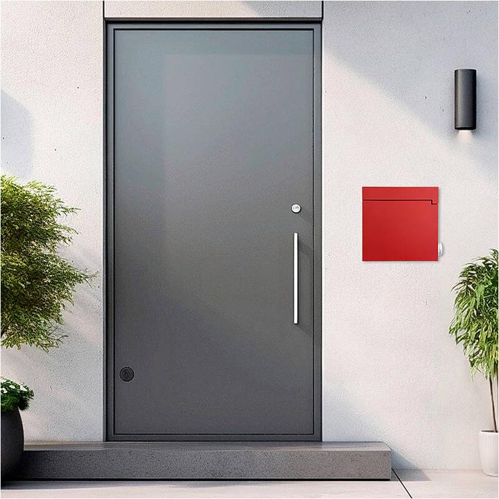 Produktbild SafePost 810 Design-Briefkasten rot RAL3002 matt