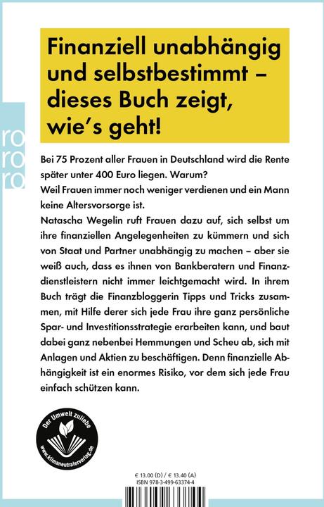 Produktbild Madame Moneypenny: Wie Frauen ihre Finanzen selbst in die Hand nehmen können (Deutsch, Natascha Wegelin, 2018)