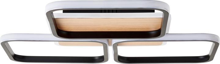 Actual product image Brilliant Dennet LED Ceiling Light 62x62cm 3flg black/wood (6000 lm)