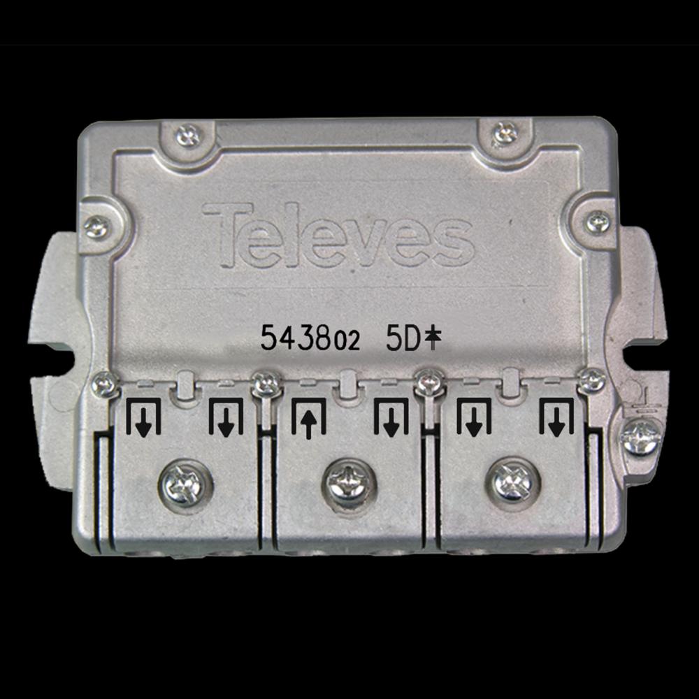 Thumbnail - Televes EFV 5 5-fach Easy-F Verteiler 5-2400 MHz 11dB (11 dB, Verteiler und Abzweiger), Antennenkabel
