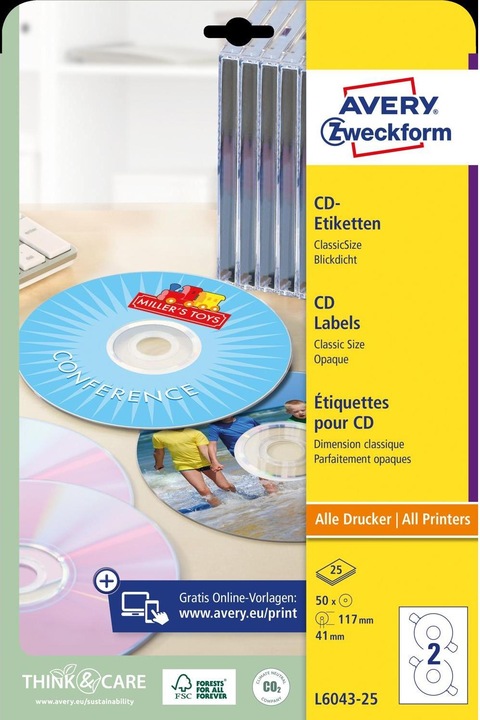 Produktbild Avery CD-Etiketten ClassicSize
