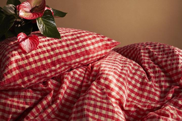 Produktbild Juna - Baek&Bølge Bettwäsche 200x220 cm - Rot & Gelb (200 x 220 cm, 60 x 63 cm)