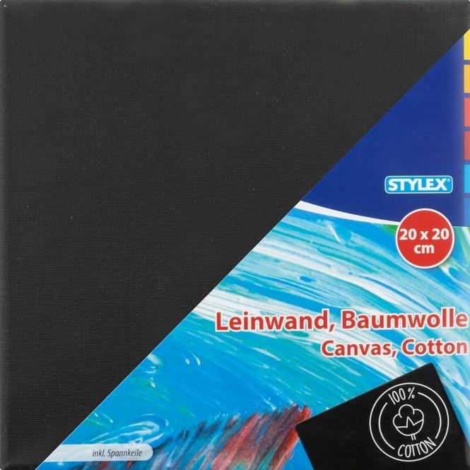 Stylex, Keilrahmen, Leinwand Schwarz 20x20cm 28597 (20 x 20 cm)