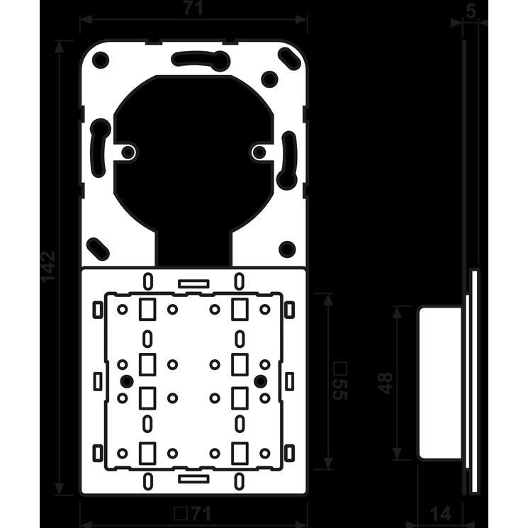 Thumbnail - JUNG, Zubehör Schalterprogramm, Tastsensor KNX UP ws 6f 6pkt LED 4093TSEM
