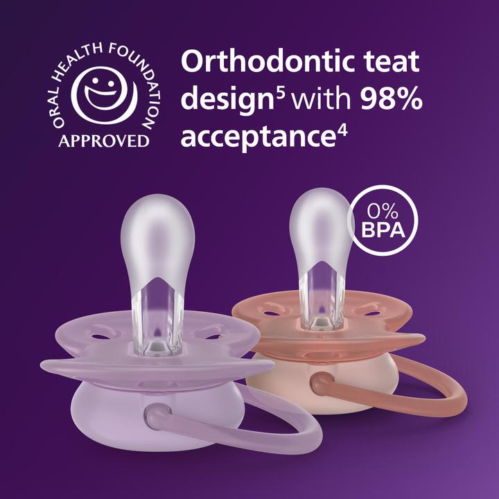 Productafbeelding Philips Avent Pacifier SCF091/43 ultra soft (2x, 6 - 18 Maanden)