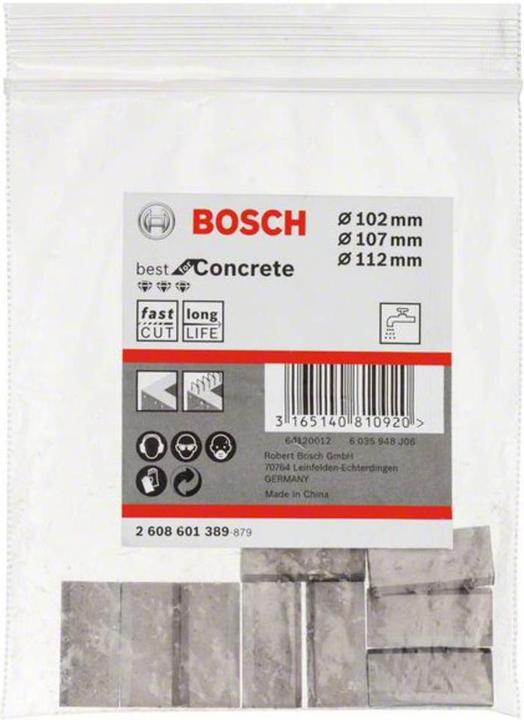 Actual product image Bosch Professional Zubehör Segments for diamond core bits 1 1/4 UNC Best forConcrete 9. 102/107/112 mm. 9 (102, 107, 112 mm)