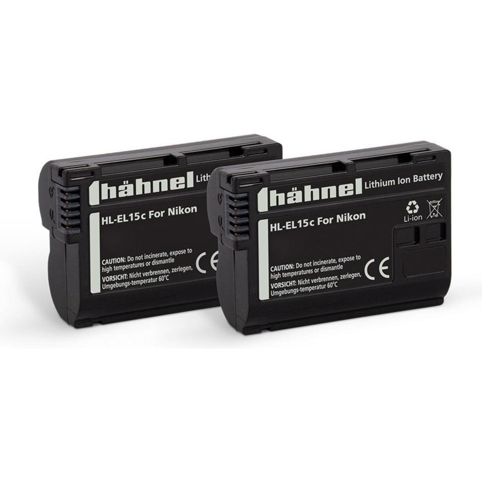 Hähnel HL-EL15HPa/b, batteria per 2 fotocamere sostituisce la batteria originale EN-EL15 7 V 1650 mAh (Batteria della fotocamera), Alimentatore fotoca