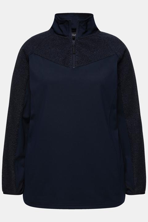 Produktbild Ulla Popken Sweatshirt, Stretch, Teddyfleece, Troyerkragen, Langarm (60)