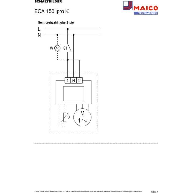 Thumbnail - Maico, Belüftungsventilator, Lüfter DN 150 Wandmontage Litze 3-pol (ECA 150 IPRO K)