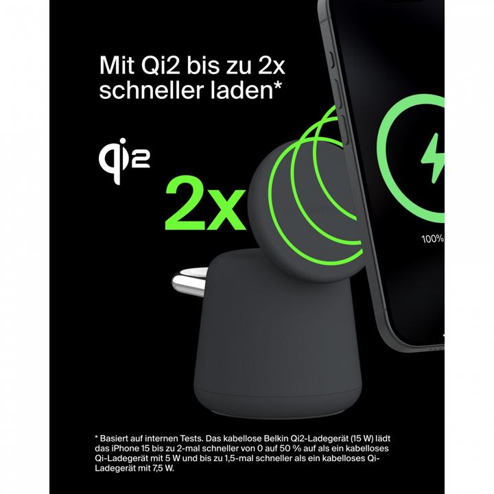 Productafbeelding Belkin BoostCharge Pro 2-in-1 Qi2 oplaadstation (15 W)