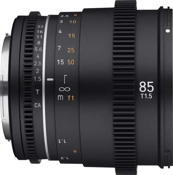 Actual product image Samyang VDSLR 85 mm T1.5 MK2 Canon M (Canon EF-M, full size, Micro Four Thirds, APS-C / DX)