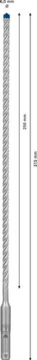 Produktbild Bosch Professional Zubehör EXPERT SDS plus-7X Hammerbohrer, 6 x 250 x 315 mm (6 Millimeter)