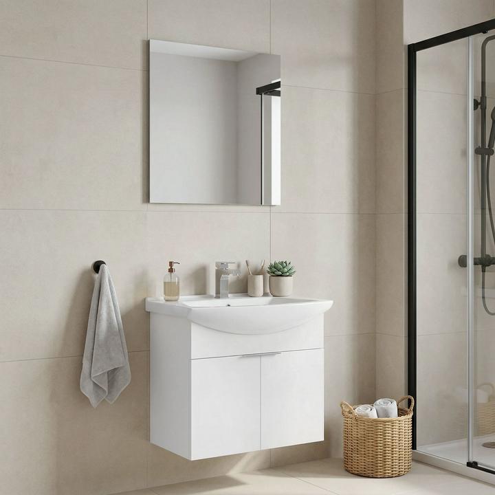 Produktbild Homitis Purus 65 Bathroom Cabinet With Sink & Mirror Set (2 Pieces)