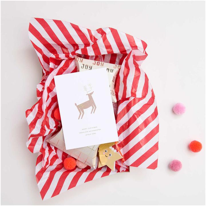 Actual product image Rico Design Tissue paper "Stripes red/white", 50 x 70 cm, 5 sheets (18 g/m², 5 x)