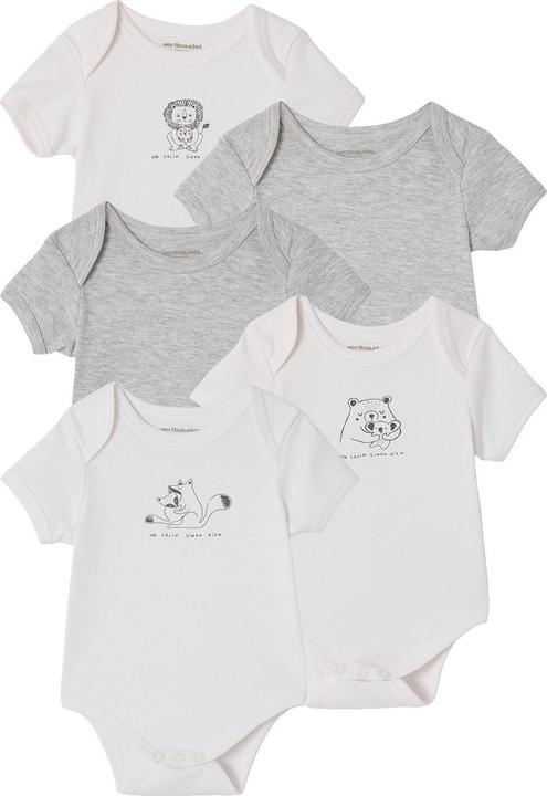 Vertbaudet 5er-Pack Baby Kurzarm-Bodys aus Bio-Baumwolle BASIC