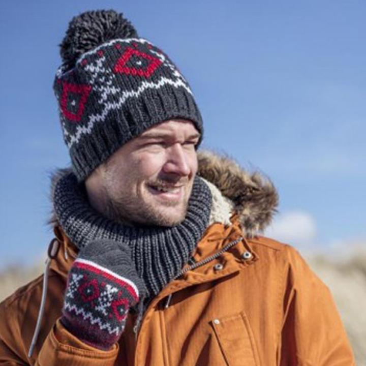 Produktbild Heat Holders Beanie Mütze mit Bommel, Winter Warm Fleece Gefütterte Mütze