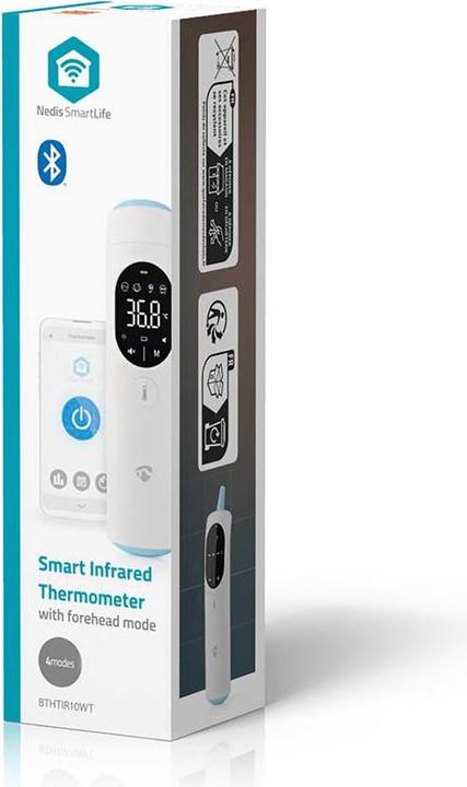 Image du produit Nedis Thermomètre infrarouge SmartLife | Indicateur LED | Oreille / Front | Blanc (Auriculaire, Front)