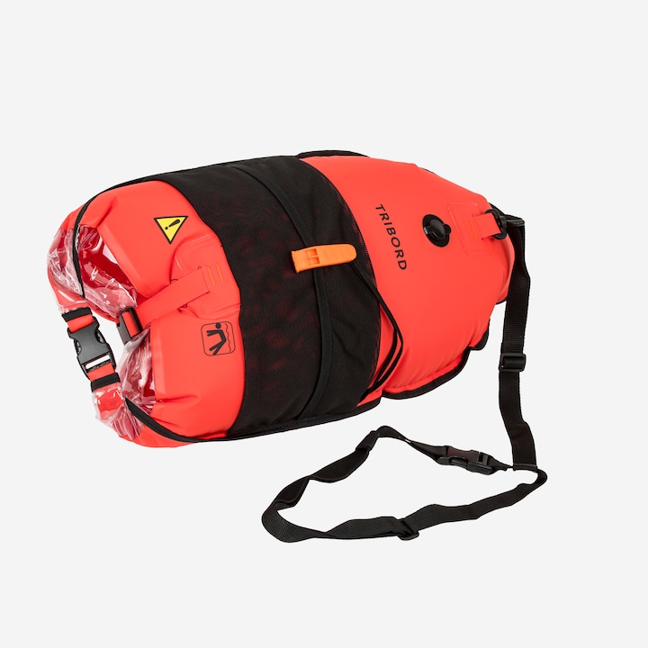 Actual product image Nabaiji Schwimmboje Freiwasserschwimmen mit Innenfach und Netz - OWS500 orange