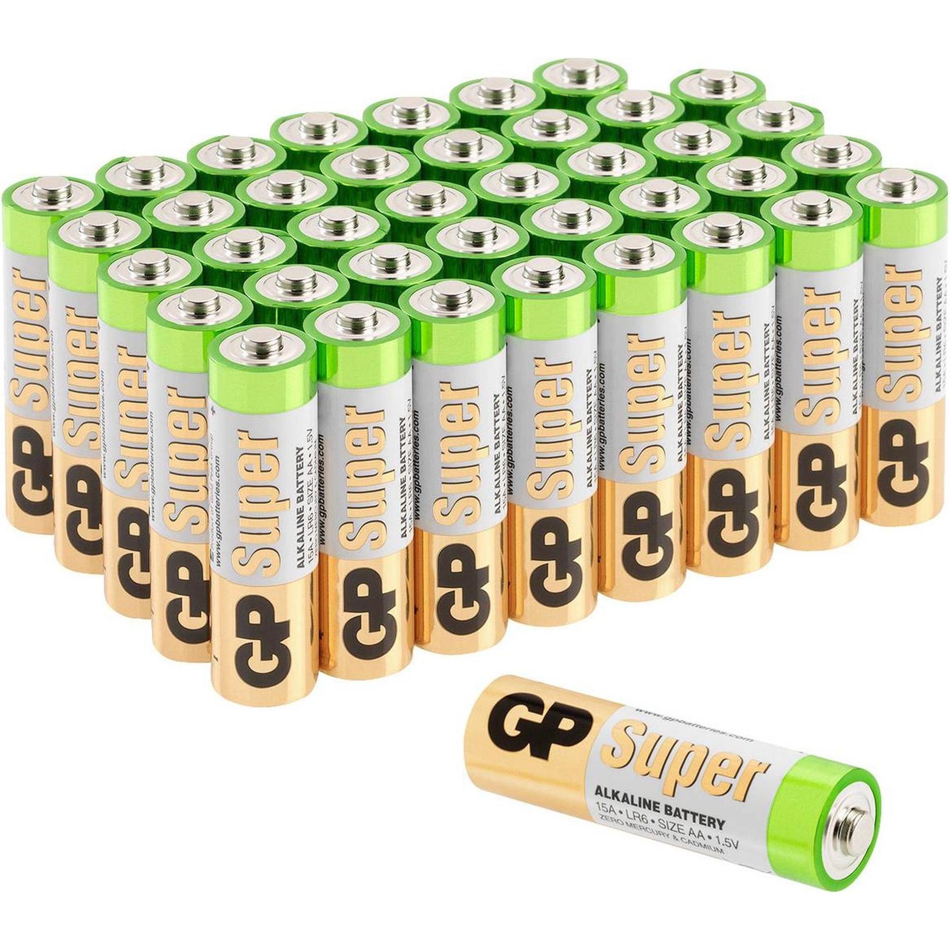 GP Batteries AA Mignon Batterie GP Alkaline Super 1,5V 40 Stück (40 Stk.), Batterien + Akkus