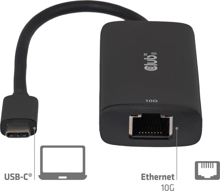 Club 3D Club3D Adapter USB-C > RJ45 10Gbps St/Bu retail (USB-C, RJ45 (1x))