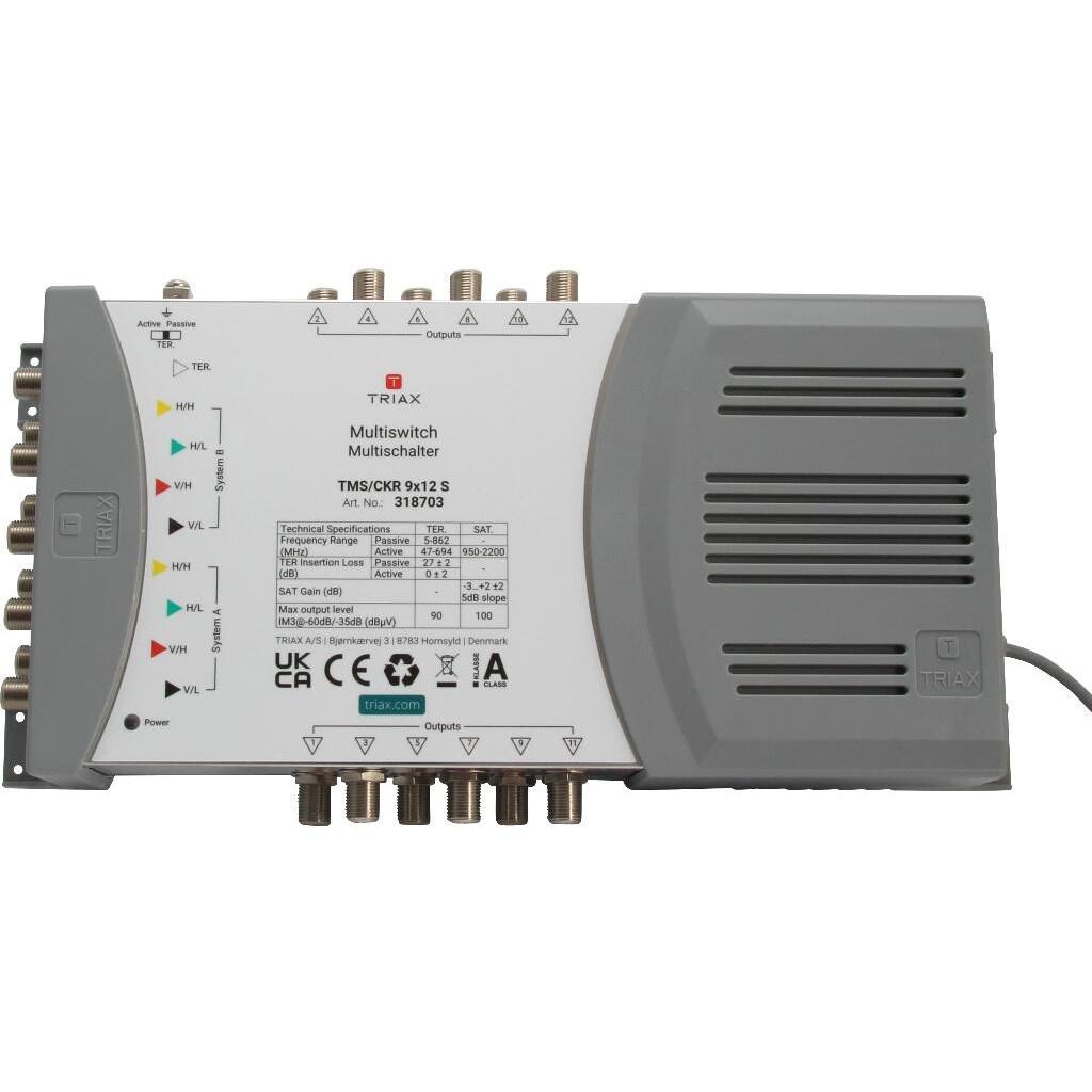 Triax TMS/CKR 9x12S DiSEqC-Multischalter 9/12 (Multischalter), SAT Zubehör, Grau