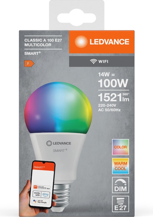 Immagine prodotto Ledvance Smart+ Wifi Classic (E27, 14 W, 1521 lm, 1 x, F)