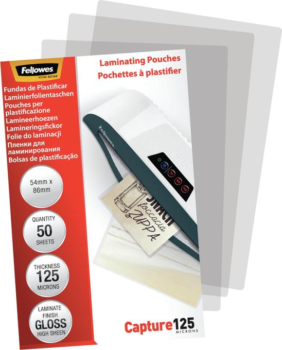 Actual product image Fellowes Caputre 125, 54x86mm (ID card format, 50 pcs., 125 µm)