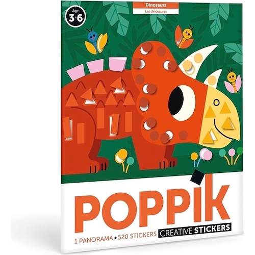 Poppik, Sticker, Stickerposter Panorama (1 Poster + 520 Stickers), Dinosaurier