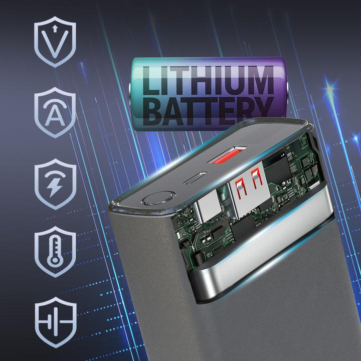 Actual product image Extralink EPB-126 20000mAh Srebrny | Powerbank | Power bank, 45W PD, USB-C (20000 mAh, 45 W, 74 Wh)