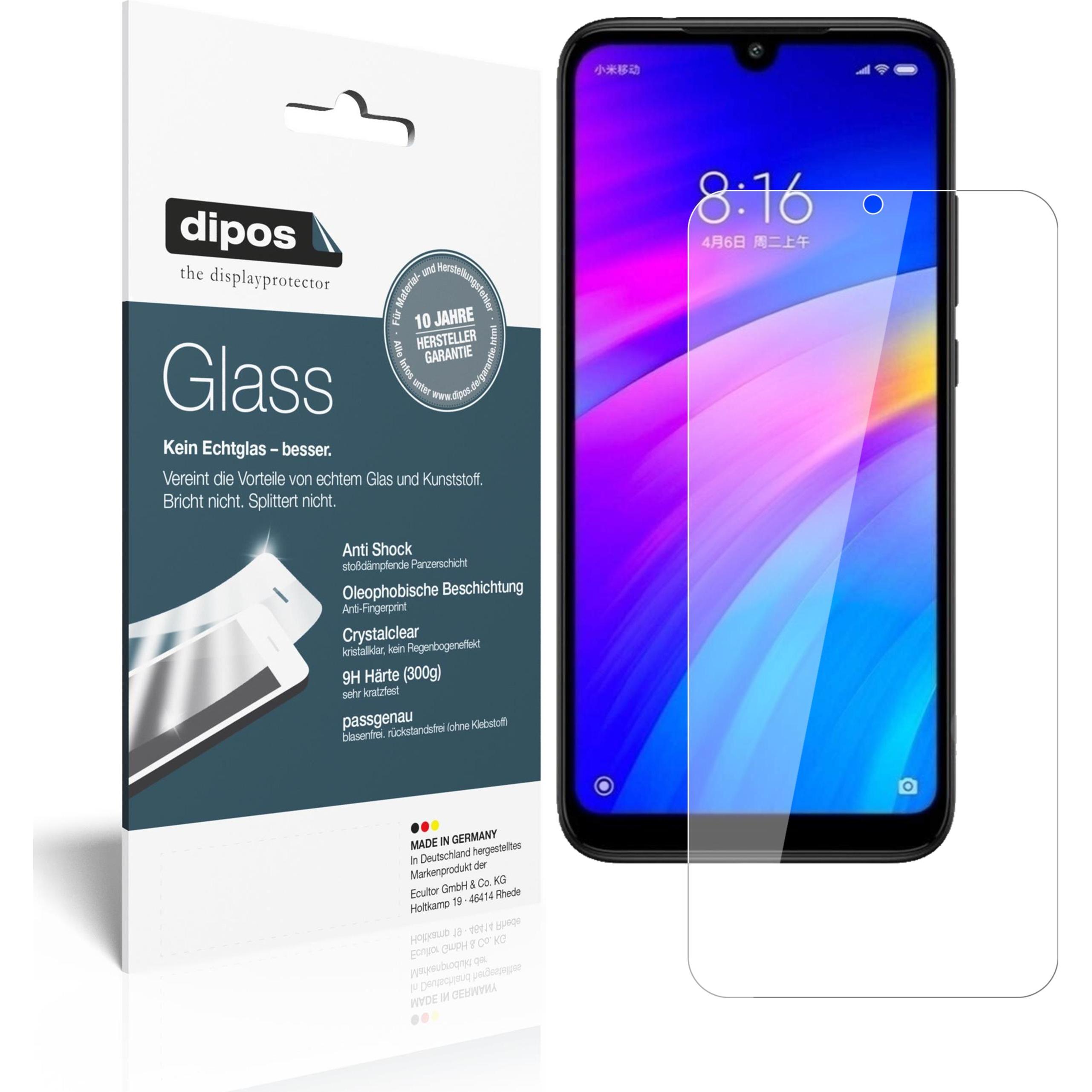 Dipos Displayschutz Anti-Shock (1 Stück, Xiaomi Redmi 7), Smartphone Schutzfolie, Transparent