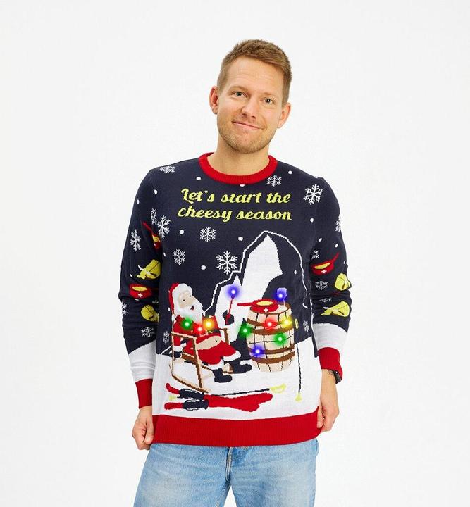 Produktbild Christmas Sweats Let’s start the cheesy season Swiss Edition LED Sweater (XL)
